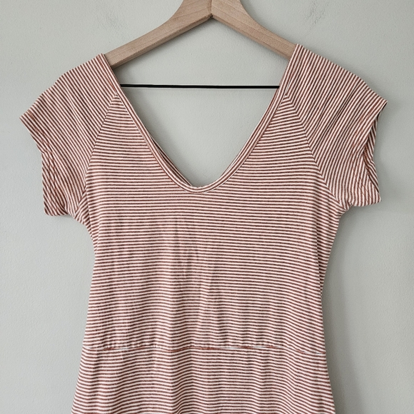 Pact Orange Stripe Organic Cotton Cross Back Midi Dress - Picture 5 of 13